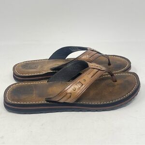 Clarks Sunburst Sandals Womens 9 M Brown Leather Thong Boho Casual Comfort